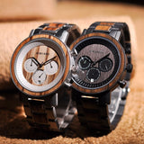 Men's Stainless Steel and Wood Watch - Dazpy