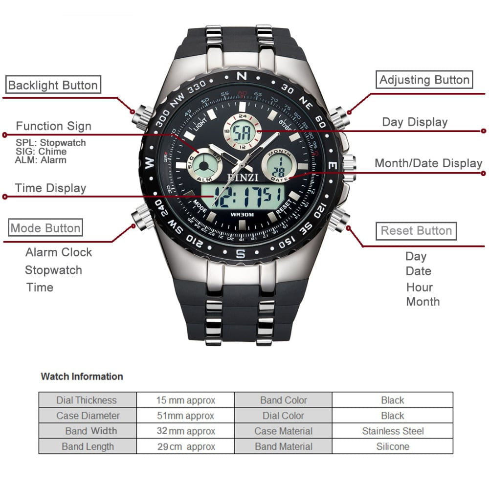 High Quality Watches With Dual Display for Men - Dazpy