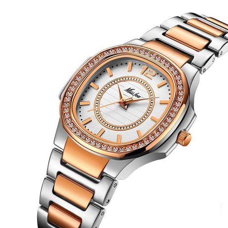 Women's Square Wrist Watch with Diamonds - Dazpy