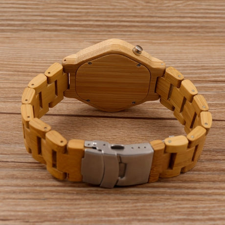 Luminous LED Display Bamboo Wood Digital Men's Watches - Dazpy