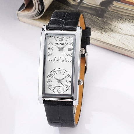 Women's Dual Dial Rectangular Quartz Watches - Dazpy