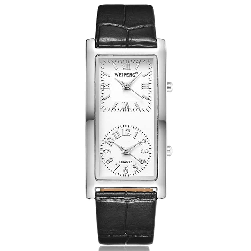 Women's Dual Dial Rectangular Quartz Watches - Dazpy