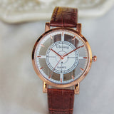 Fashion Women's Leather Quartz Wristwatch - Dazpy