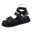 Thick-soled Heightened Roman Shoes Retro Round Head Thin Belt Buckle Sandals - Dazpy