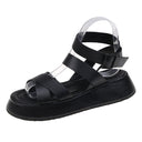 Thick-soled Heightened Roman Shoes Retro Round Head Thin Belt Buckle Sandals