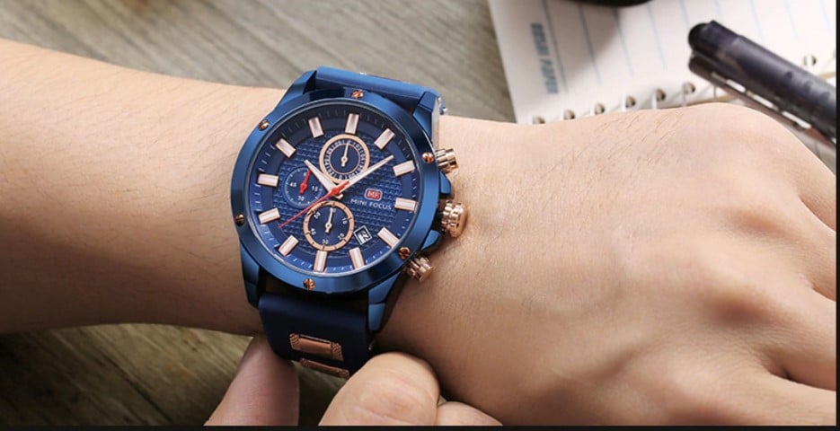 Men's Silicone and Stainless Steel Bracelet Watches - Dazpy