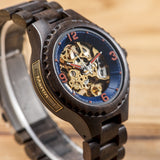 Logo Customized Wooden Mechanical Watch for Men - Dazpy