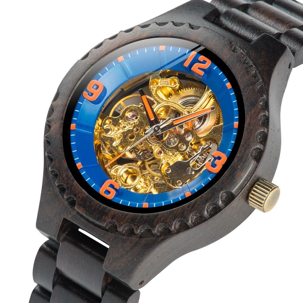 Logo Customized Wooden Mechanical Watch for Men - Dazpy