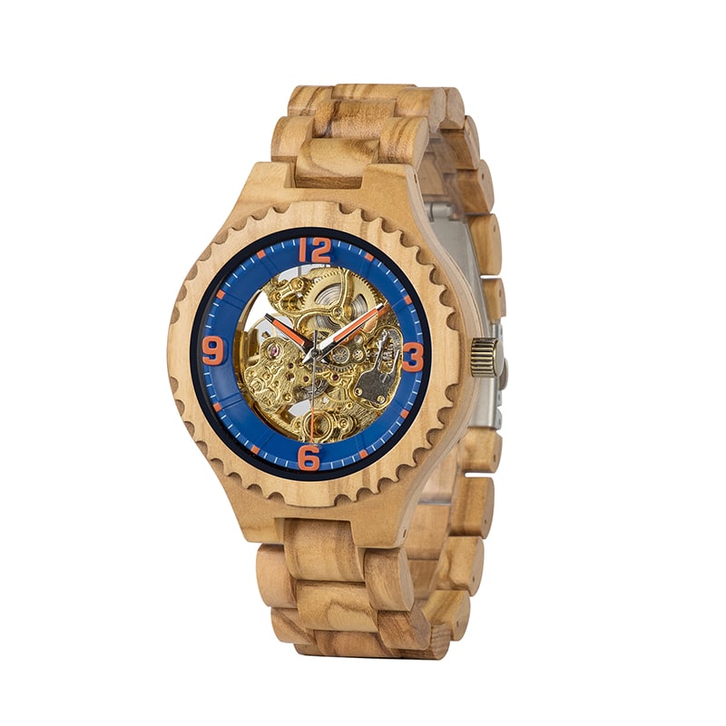 Logo Customized Wooden Mechanical Watch for Men - Dazpy