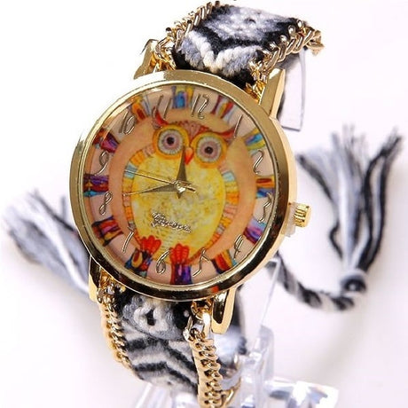 Ethnic Rainbow Watches With Owl Image - Dazpy