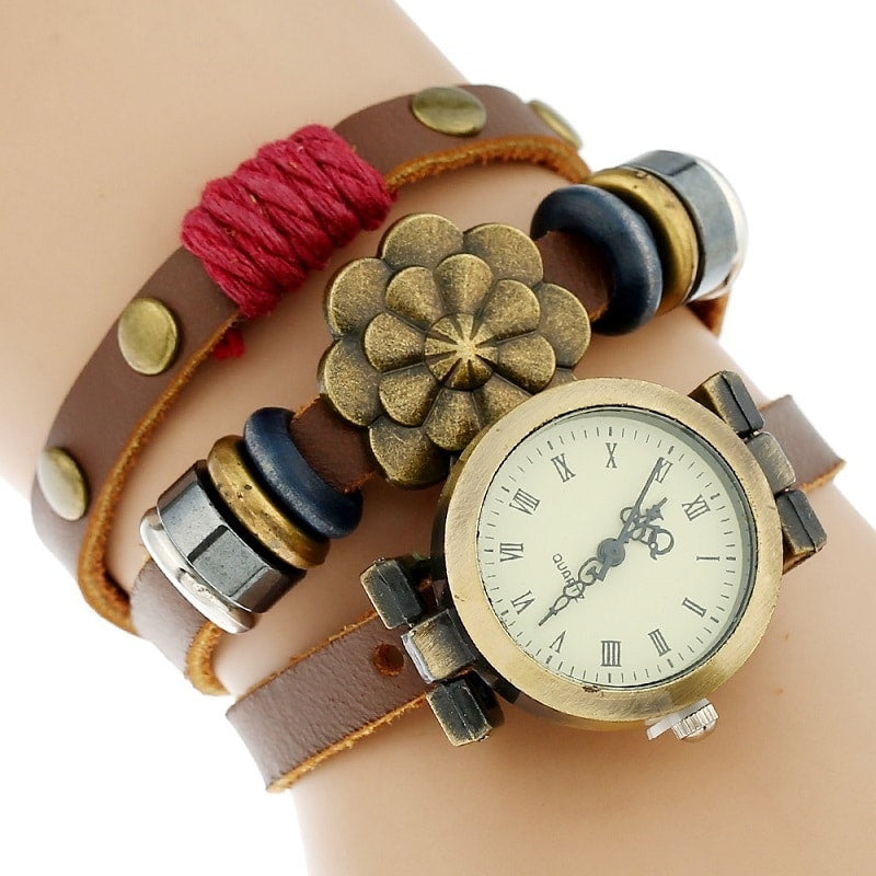 Women's Triple Bracelet Boho Watch - Dazpy