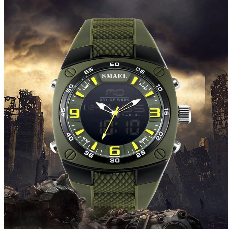 Men's Military Style Wide Bracelet Watches - Dazpy