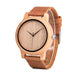 Round Bamboo Wood Watches With Leather Band - Dazpy