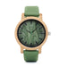 Round Bamboo Wood Watches With Leather Band - Dazpy