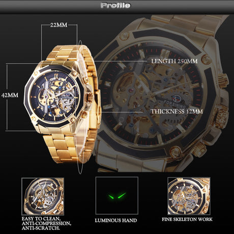 Business Men's Mechanical Automatic Skeleton Watches - Dazpy