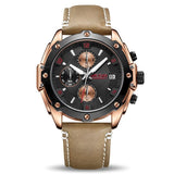 Casual Quartz Watches for Men with Leather Strap - Dazpy