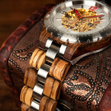 Men's Round Shaped Wooden Watch - Dazpy