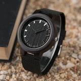 Luxury Quartz Wood Men's Watch with Leather Strap - Dazpy