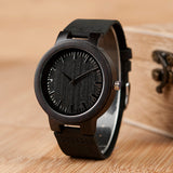 Luxury Quartz Wood Men's Watch with Leather Strap - Dazpy