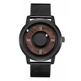 Men's Wooden Dial Watch with Leather Strap - Dazpy