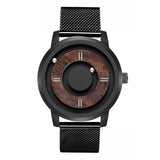 Men's Wooden Dial Watch with Leather Strap - Dazpy