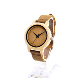 Women's Bamboo Watch with No Numbers Dial - Dazpy