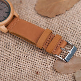 Elegant Genuine Leather Bamboo Wood Men's Watches - Dazpy