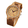 Geometric Printed Bamboo Wood Women's Watches - Dazpy