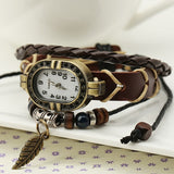 Women's Vintage Leather Bracelet Watch - Dazpy