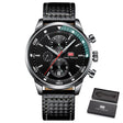 Men's Plaid Leather Strap Watches - Dazpy