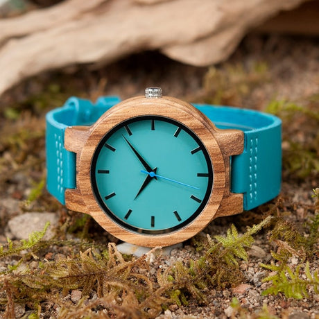 Men's Blue Leather Watch - Dazpy