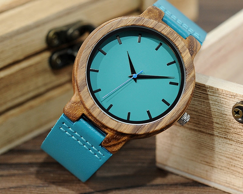 Men's Blue Leather Watch - Dazpy