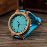 Men's Blue Leather Watch - Dazpy