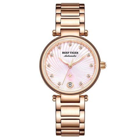 Women's Stainless Steel Diamond Automatic Wristwatch - Dazpy