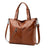 Retro Fashion PU Soft Leather Handbags Large Capacity Single Shoulder Bag