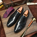 Three-joint Leather Shoes, Round Toe Lace-up Leather, British Business Dress Shoes - Dazpy