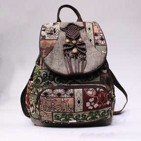 Backpack Accessories, Zipper Pocket, Retro Cloud Art Flowers, Other Fashion Handbags