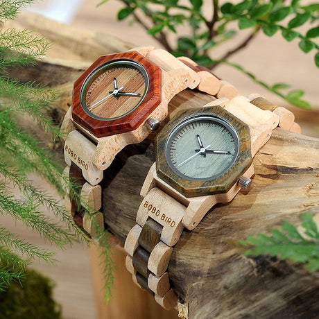 Two Tone Slim Wooden Watches - Dazpy