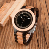 Men's Striped Wooden Watches - Dazpy