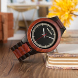 Men's Striped Wooden Watches - Dazpy