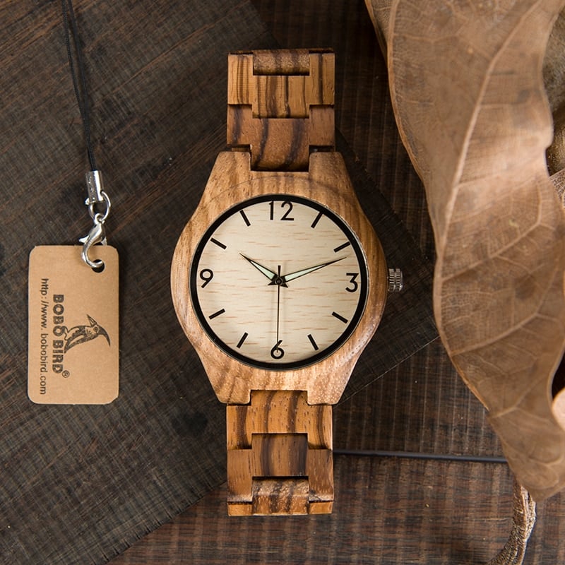 Men's Zebrawood Watch with Gift Box - Dazpy