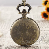 Vintage Bronze Flower Pocket Watch - Dazpy