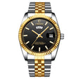 Men's Striped Stainless Steel Watch - Dazpy