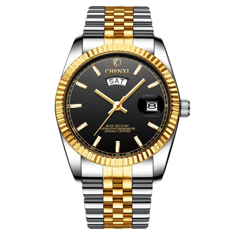 Men's Striped Stainless Steel Watch - Dazpy