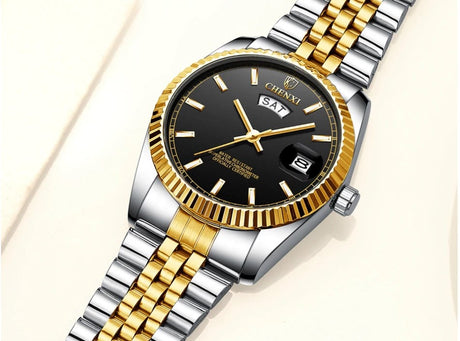 Men's Striped Stainless Steel Watch - Dazpy