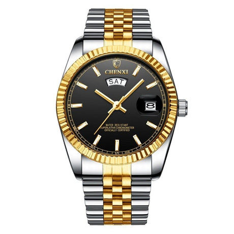 Men's Striped Stainless Steel Watch - Dazpy