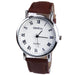 Men's Elegant Silver-Colored Wristwatch with Colorful Leather Band - Dazpy