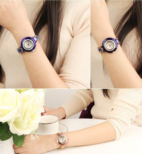 Women's Ceramic and Rhinestones Watch - Dazpy