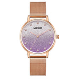 Women's Gradient Glitter Design Dial Watch - Dazpy