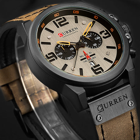 Quartz Wristwatches for Men with Leather Strap - Dazpy